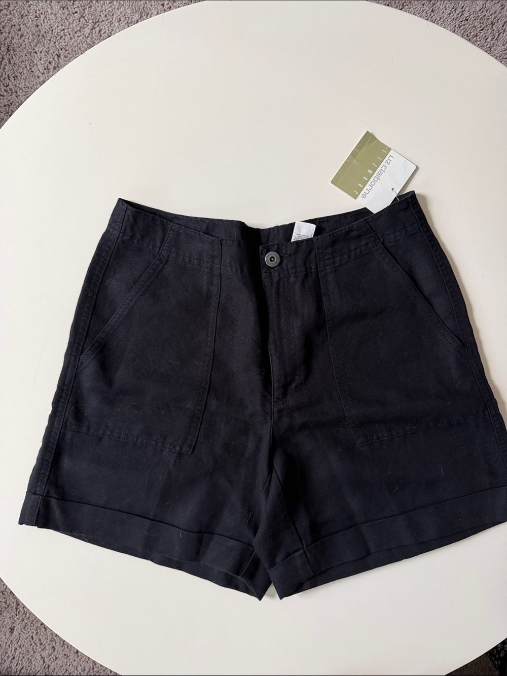 Liz Claiborne Black Cuffed Bermuda Shorts
